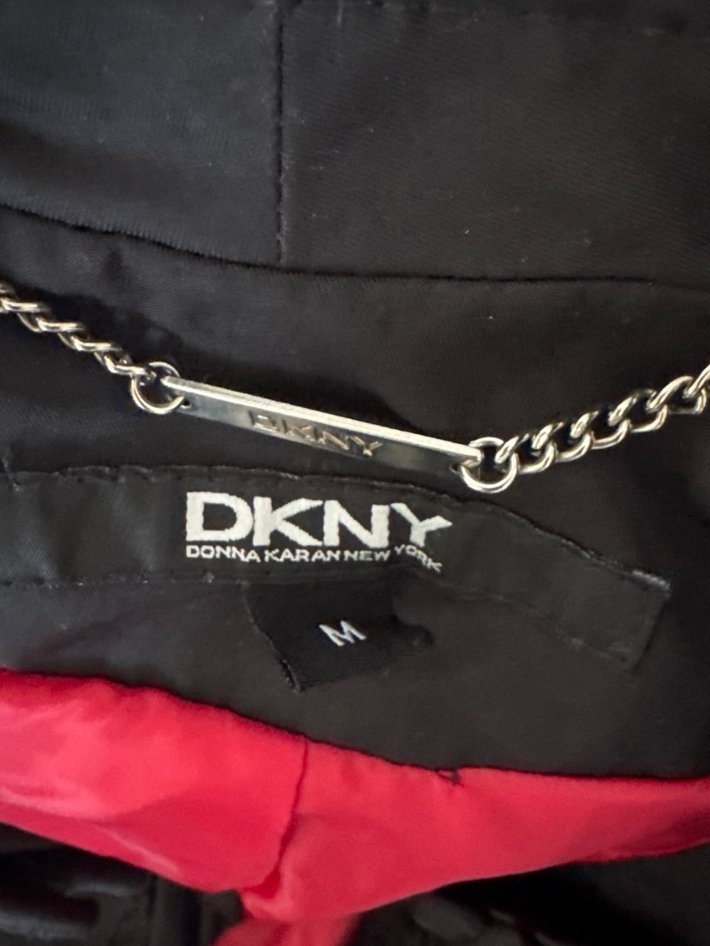 DKNY Black Ruffle Blazer with Red Satin Lining - Picture 4 of 8